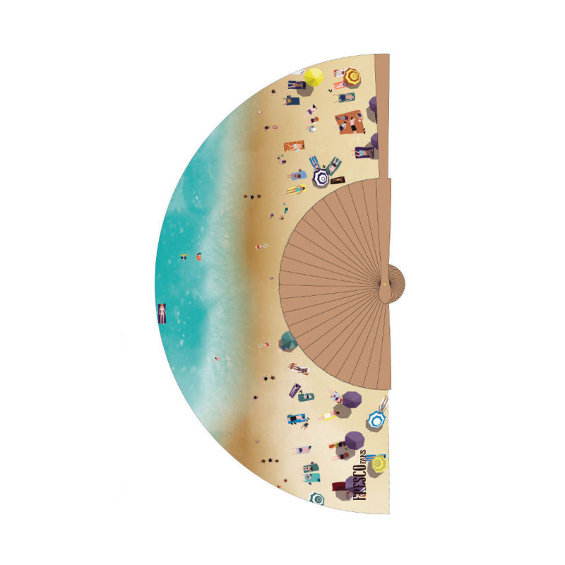 Abanico con motivos playeros